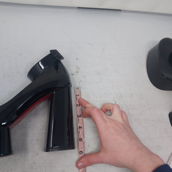 CHRISTIAN LOUBOUTIN Movida Strap Patent Black Platform Heel Shoe - Picture 11 of 13